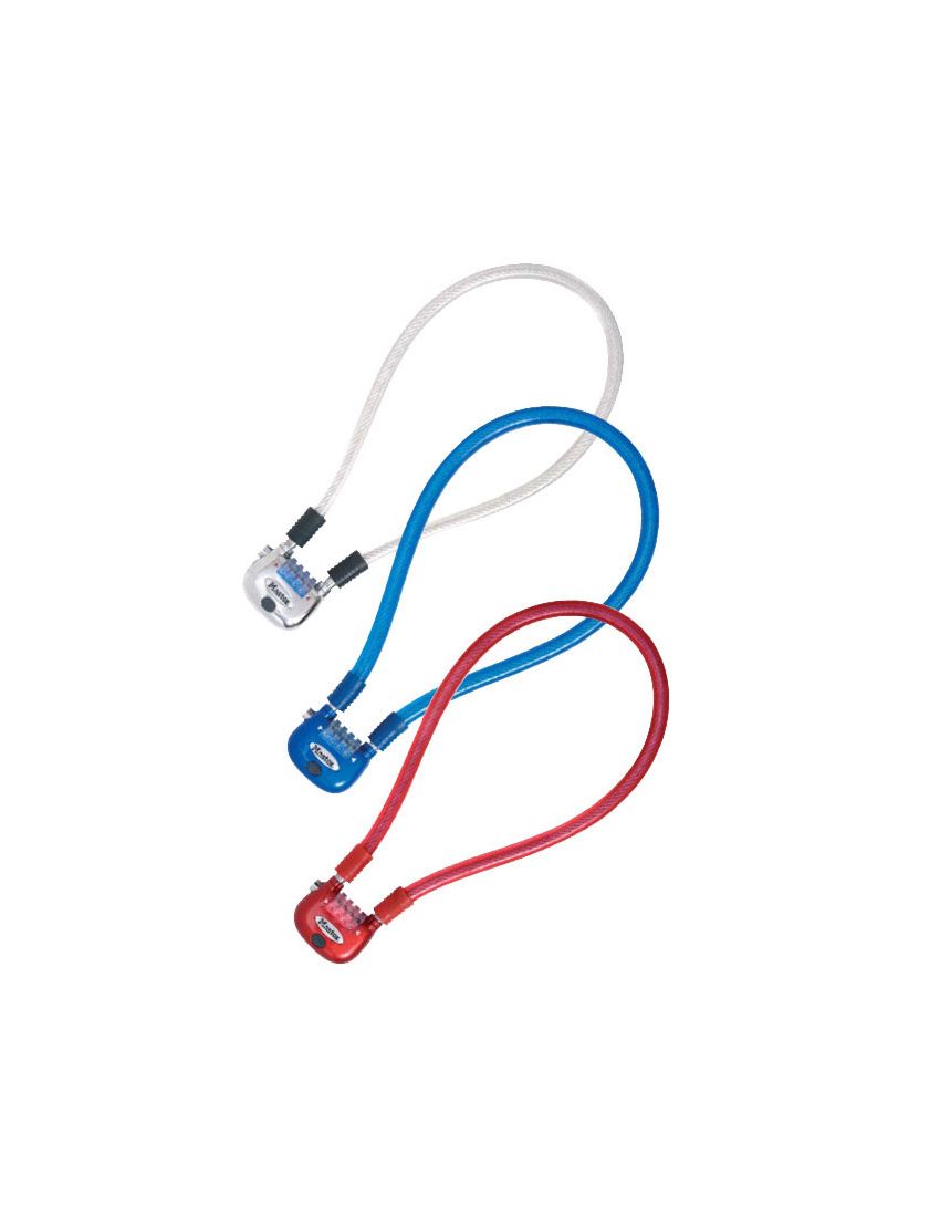 Zapięcie rowerowe MASTERLOCK QUANTUM 8213 12mm 60cm SZYFR LED podświetlone zestaw mix kolorów pudełko 4szt. (DWZ)