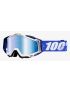 Gogle 100% RACECRAFT COBALT BLUE (Szyba Niebieska Lustrzana Anti-Fog + Szyba Przezroczysta Anti-Fog + 10 Zrywek) 