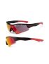 Accent Okulary Stingray czarno - czerwone; soczewki PC: czerwone lustrzane, przezroczyste 