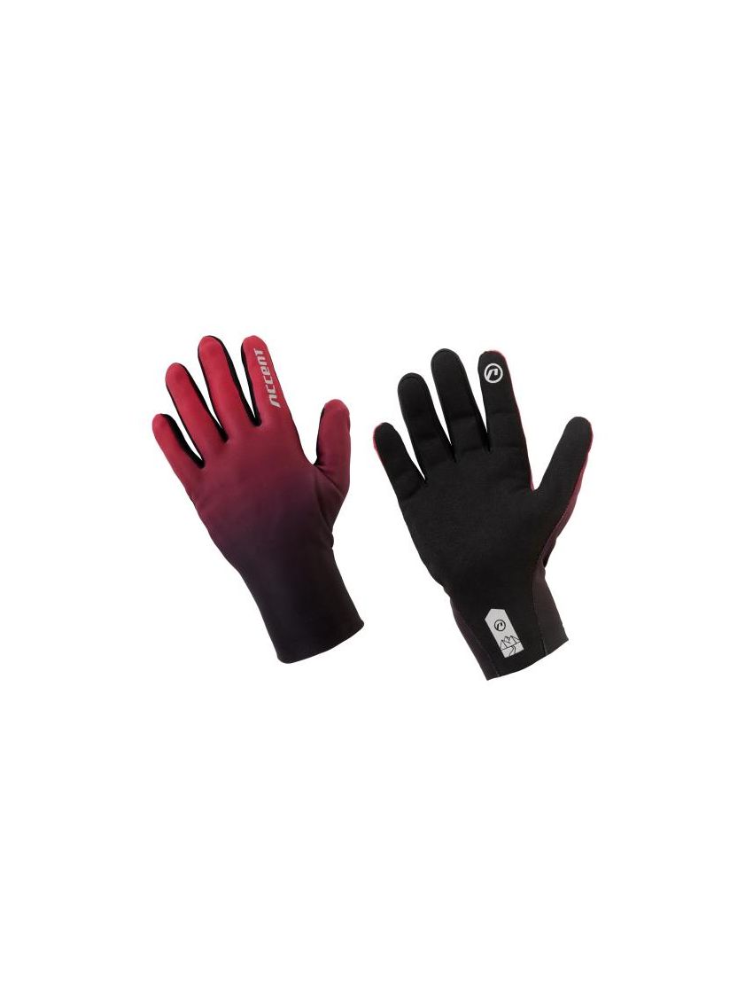 Accent Rękawiczki z długimi palcami Pure Long, bordowo-czarne, L 