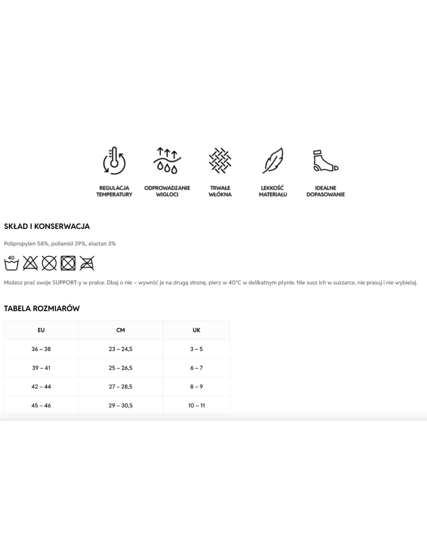 Skarpety kolarskie SUPPORT S-Light Black