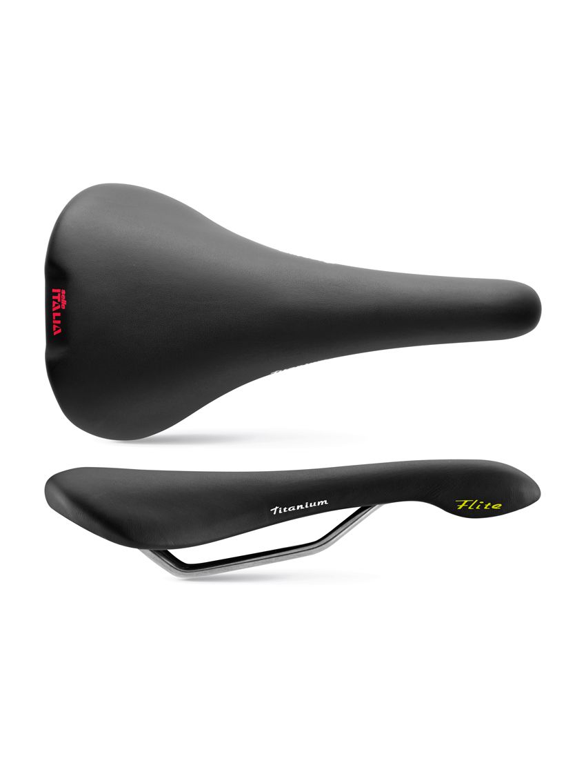 Siodło SELLE ITALIA FLITE 1990 L (id match - L1) Titanium 7, skóra, 230g czarne (DWZ) 