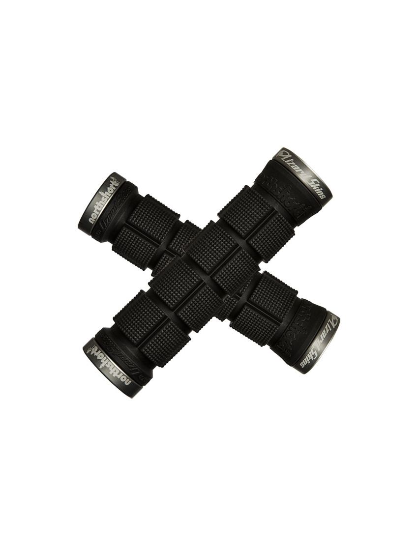 Chwyty kierownicy LIZARDSKINS NORTHSHORE LOCK-ON klamry szare 130mm czarne (NEW) 