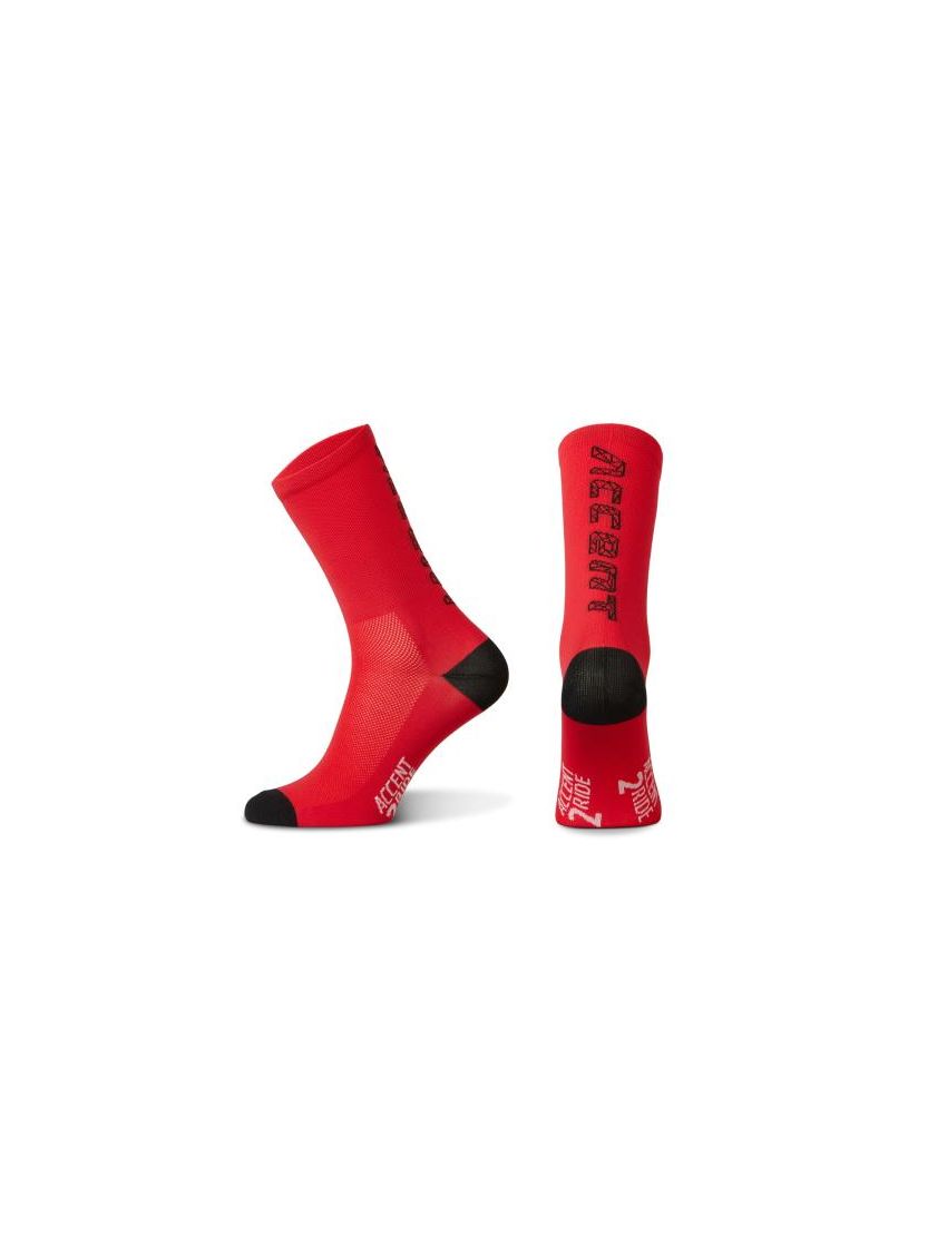 Accent Skarpetki kolarskie Hero Long, czerwono-czarne, rozmiar M (39-41)