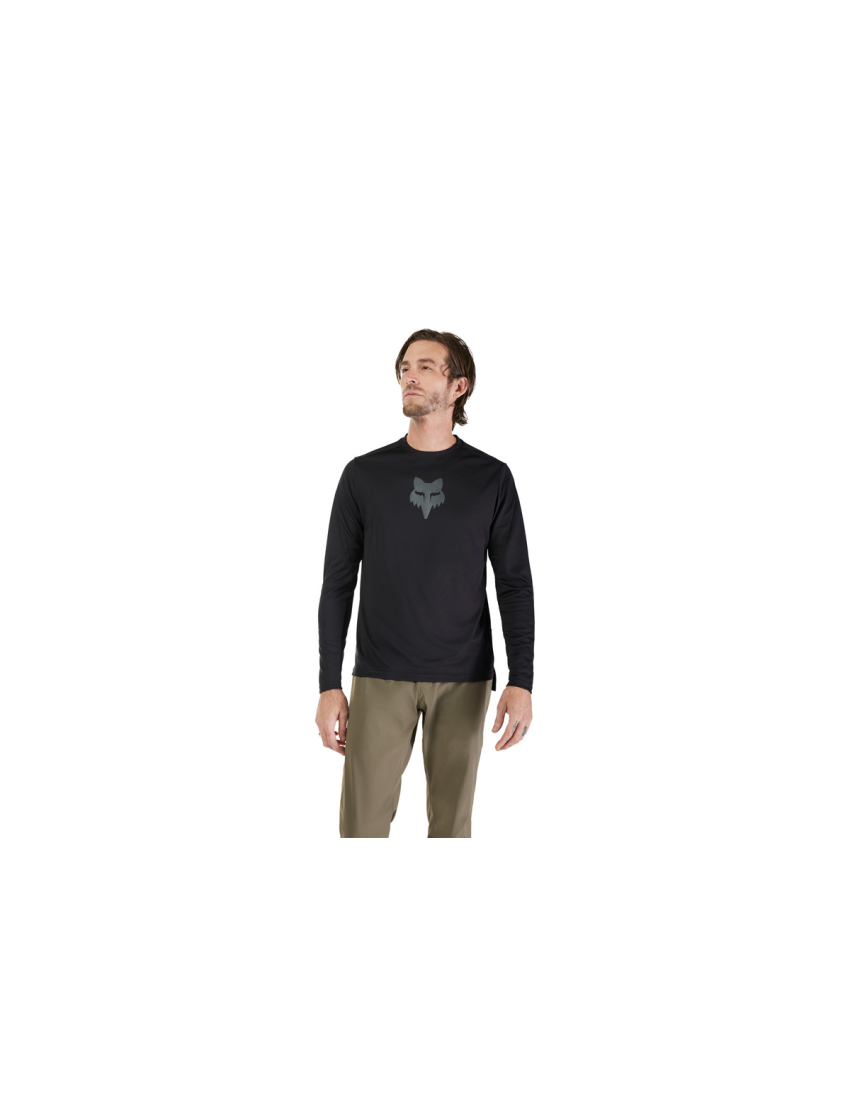 Koszulka Rowerowa z Długim Rękawem FOX Ranger Head Black
