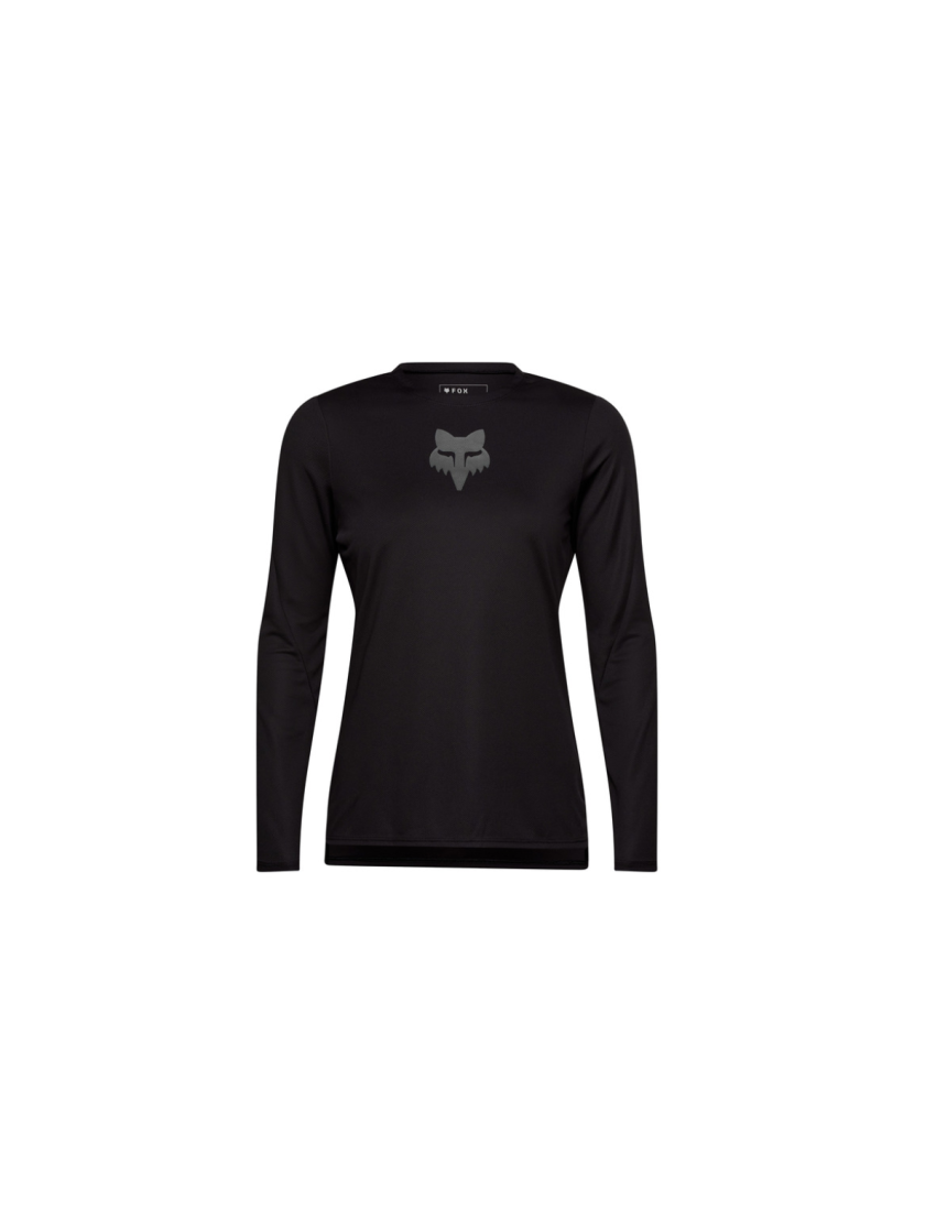 Koszulka Rowerowa Z Długim Rękawem FOX Lady Head Black