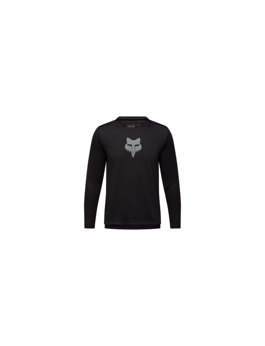 Koszulka Rowerowa Z Długim Rękawem Fox Junior Ranger Head Black