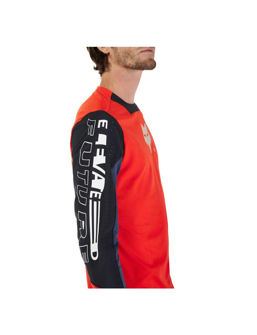 Fox Koszulka Rowerowa Z DŁugim RĘkawem  Defend Elevated Fluo Red S