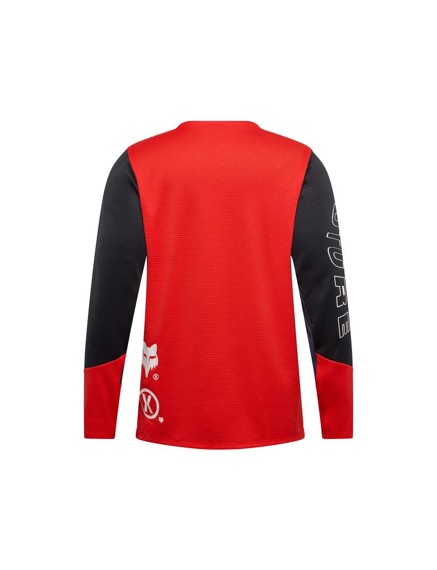 Fox Koszulka Rowerowa Z DŁugim RĘkawem Junior  Defend Elevated Fluo Red Yl