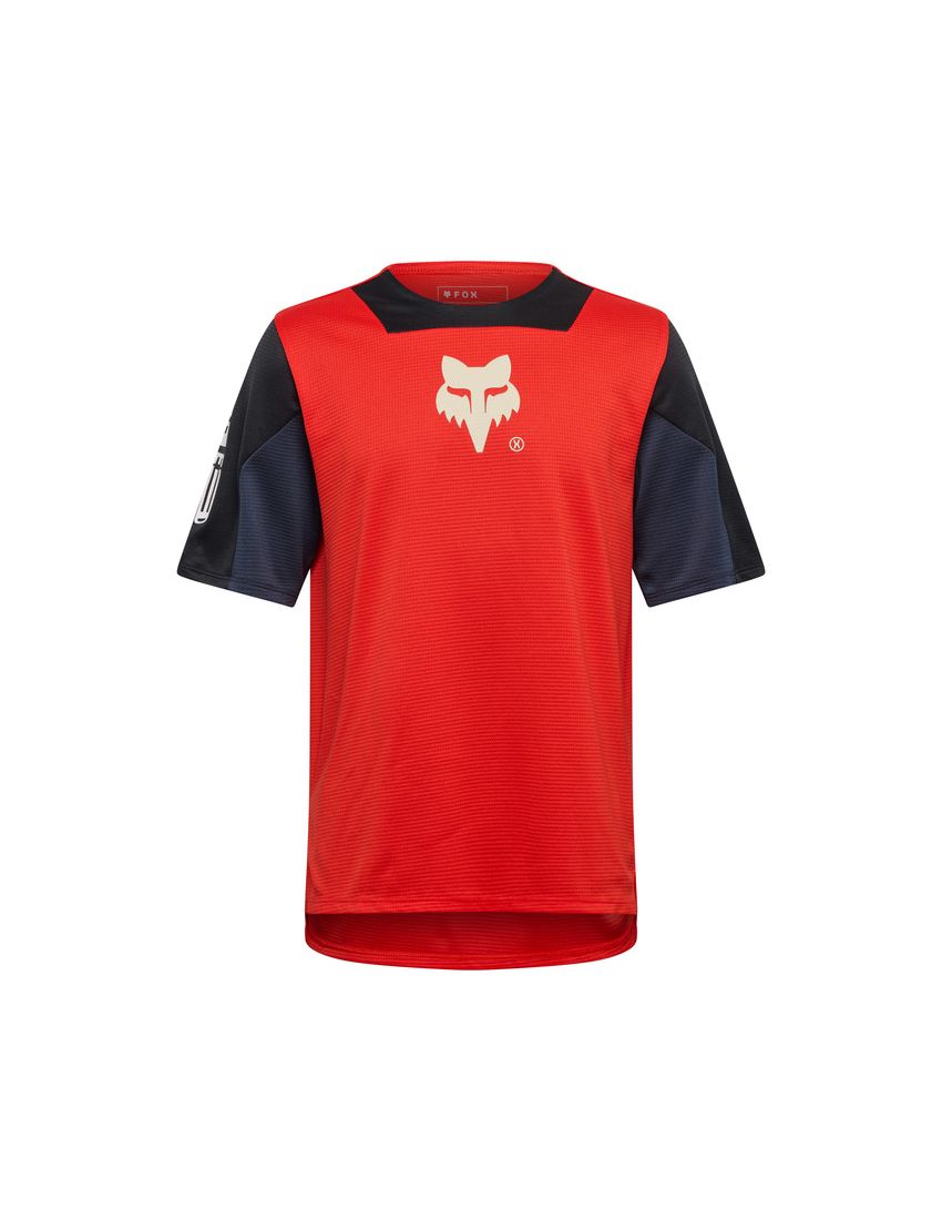 Fox Koszulka Rowerowa Junior  Defend Elevated Fluo Red Ym