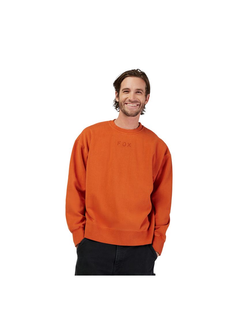 Fox Bluza  Wordmark Oversized Fleece Crew Cognac M