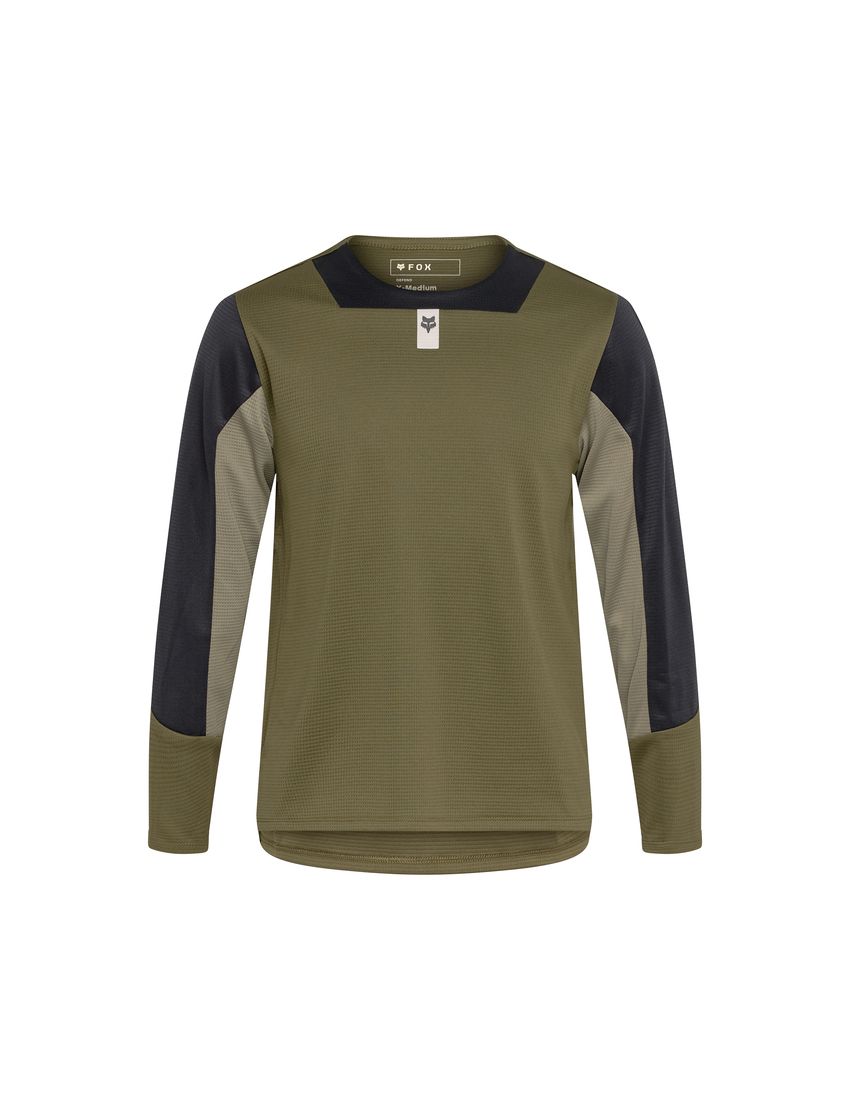 Fox Koszulka Rowerowa Z DŁugim RĘkawem Junior  Defend Olive Green Ys
