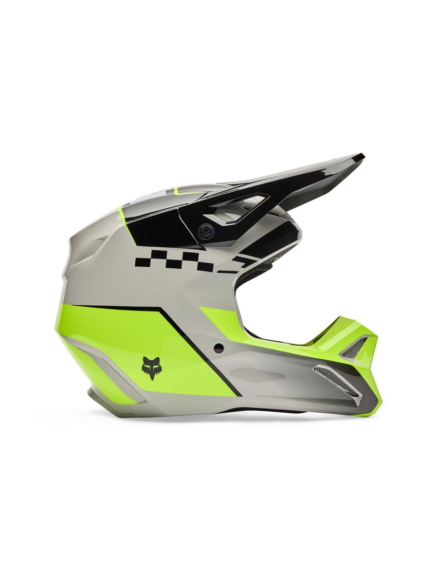 Fox Kask Motocyklowy Junior V1 Collect Grey Yellow Yl