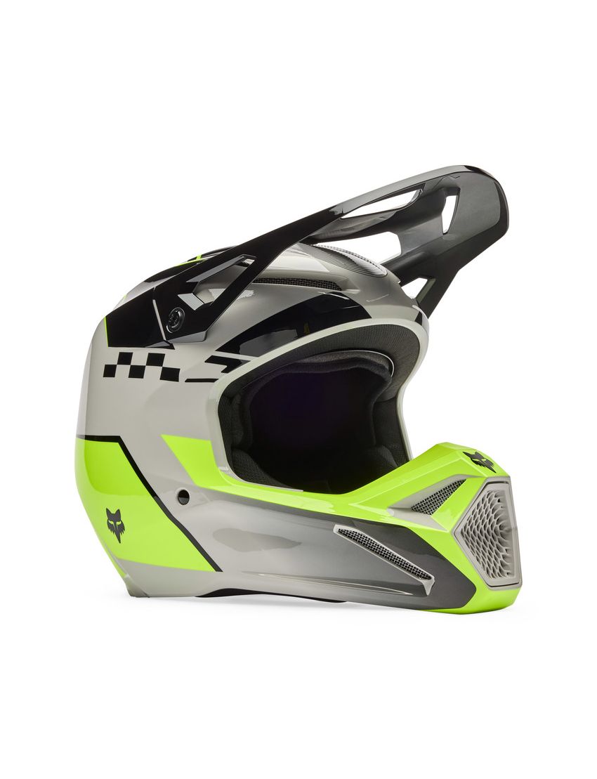 Fox Kask Motocyklowy Junior V1 Collect Grey Yellow Yl