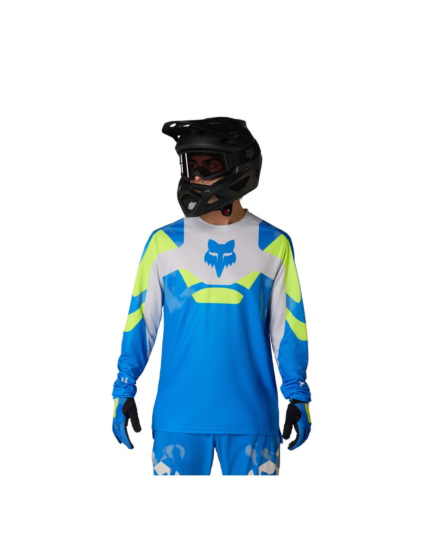 Fox Koszulka Rowerowa Z DŁugim RĘkawem  Ranger Tactile Blue Jewel S