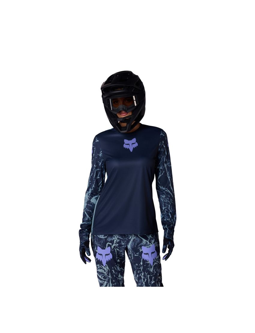 Fox Koszulka Rowerowa Z DŁugim RĘkawem Damska  Ranger Img Print Arctic Blue M