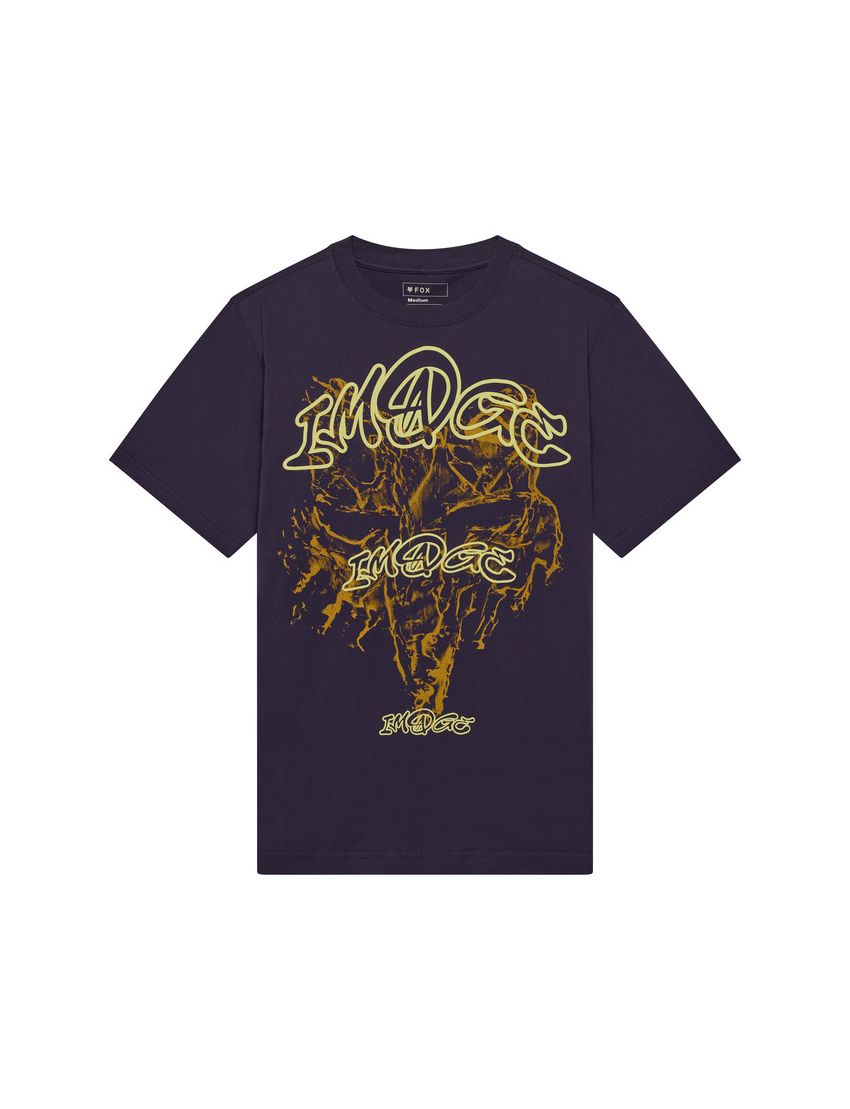 Fox T-shirt  Image Print Plum Oversized Perfect L