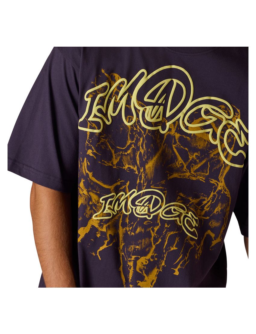 Fox T-shirt  Image Print Plum Oversized Perfect L