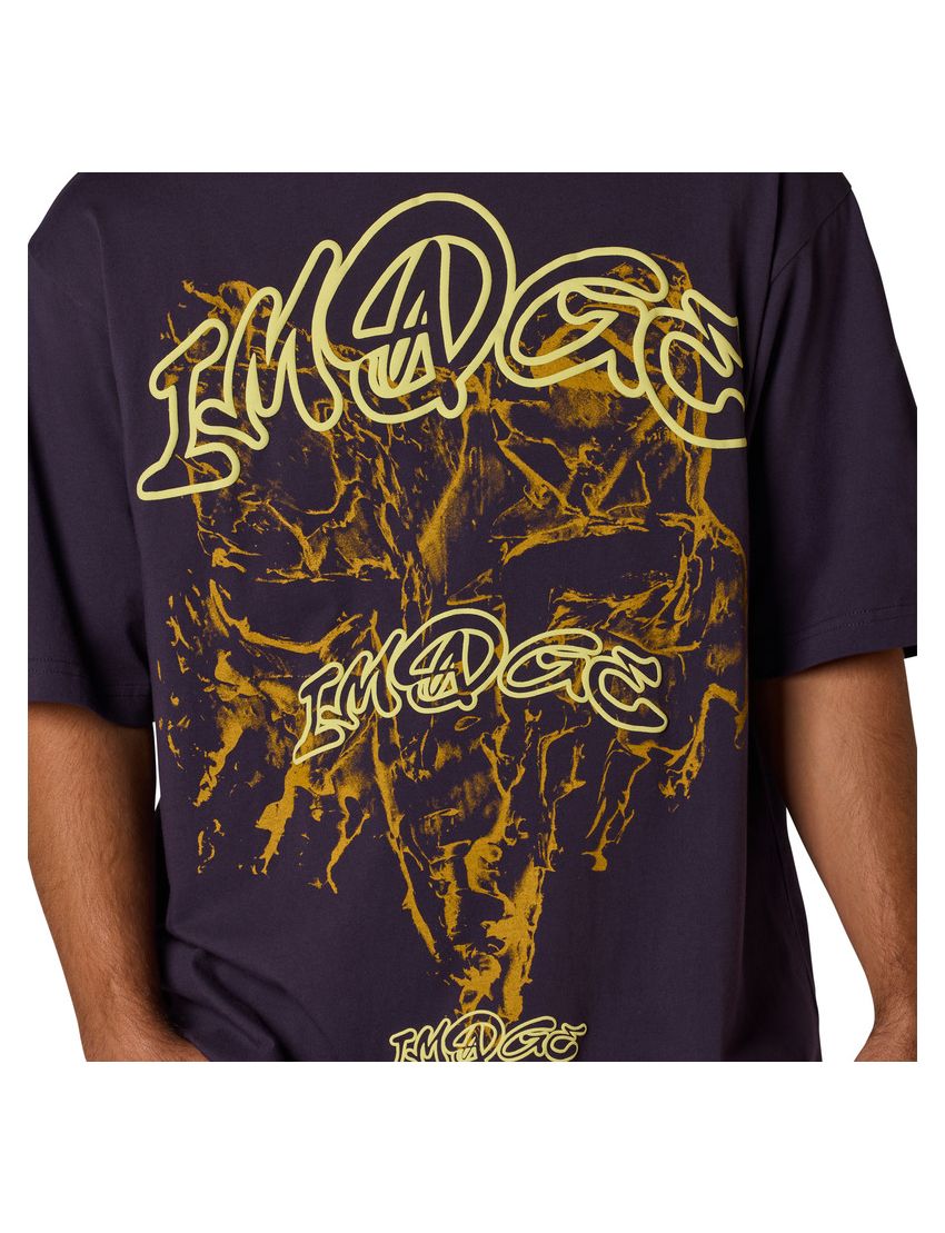 Fox T-shirt  Image Print Plum Oversized Perfect L