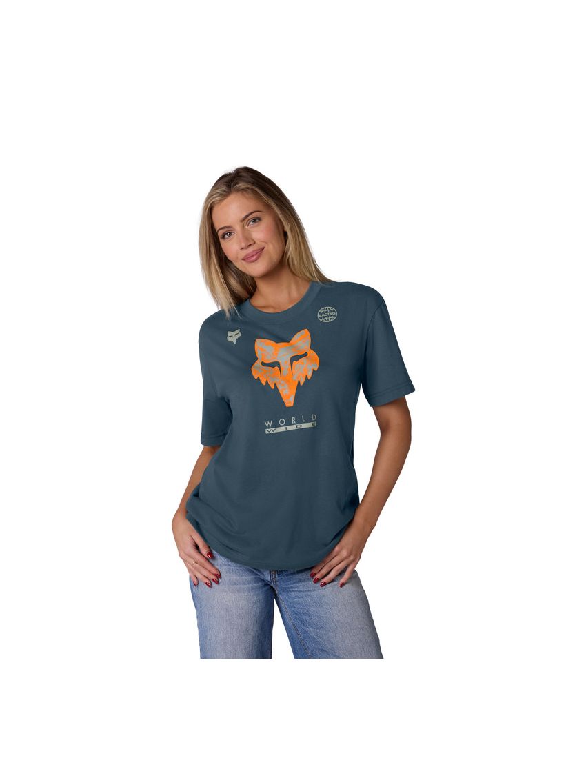 Fox T-shirt Damski  Image Print Deep Cobalt S