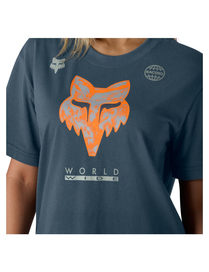 Fox T-shirt Damski  Image Print Deep Cobalt S