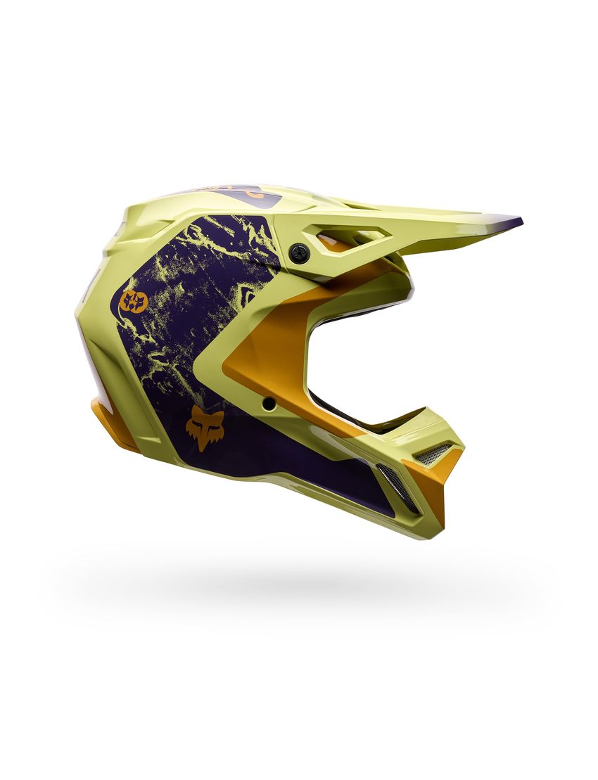 Fox Kask Motocyklowy  V1 Image Print Purple Yellow M