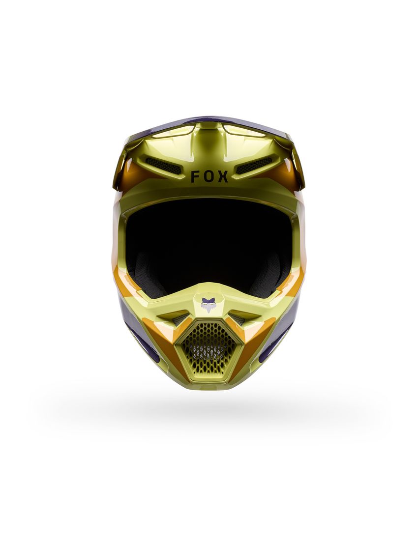 Fox Kask Motocyklowy  V1 Image Print Purple Yellow M