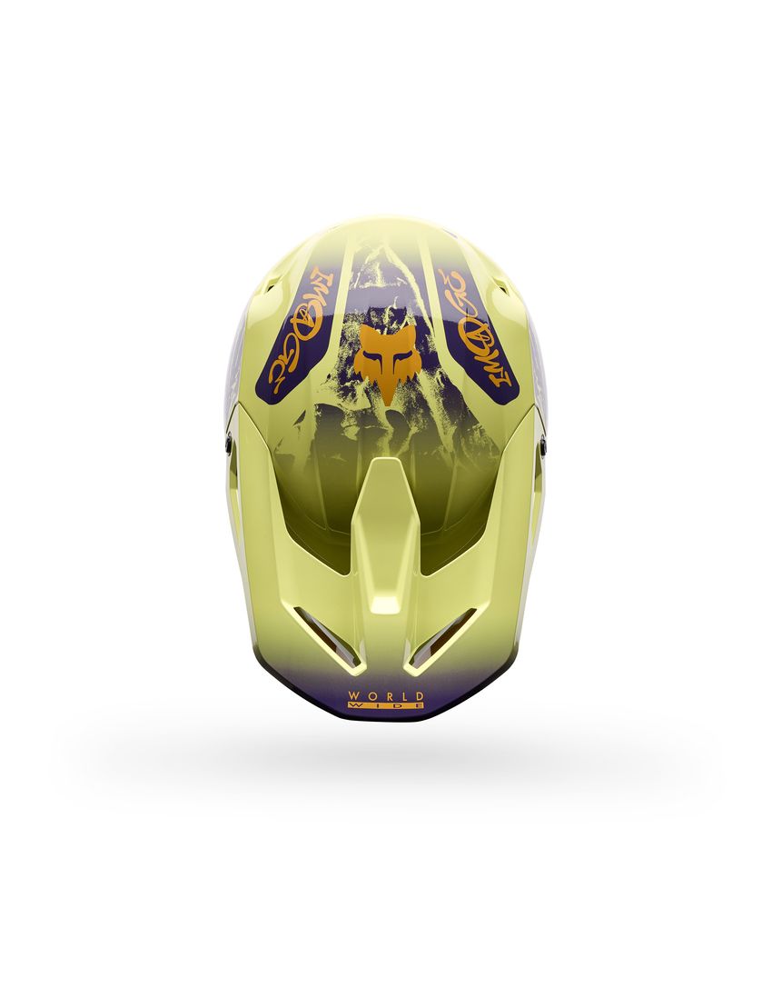 Fox Kask Motocyklowy  V1 Image Print Purple Yellow M
