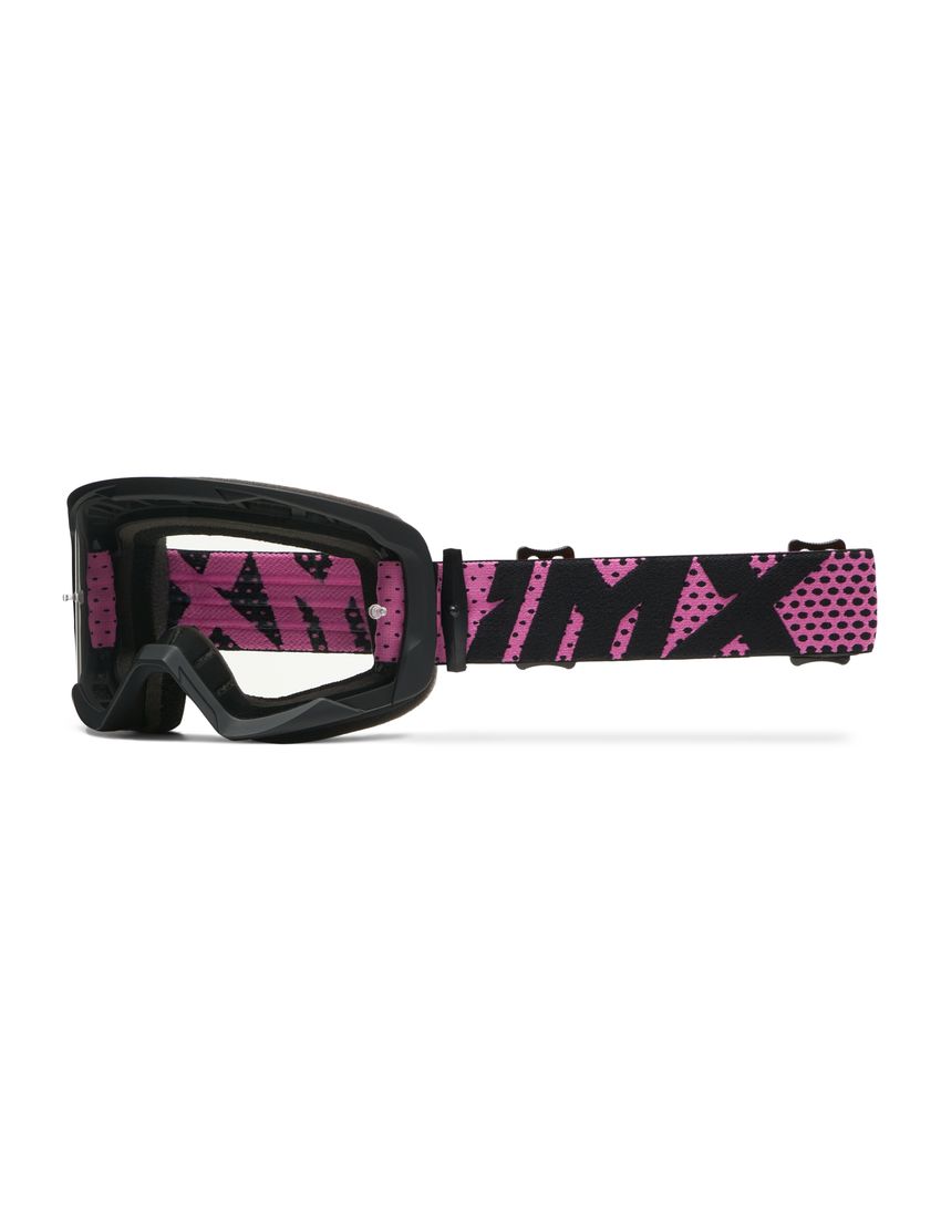 Gogle IMX Endurance Flip Black Matt/Pink (szyba iridium pink + clear)