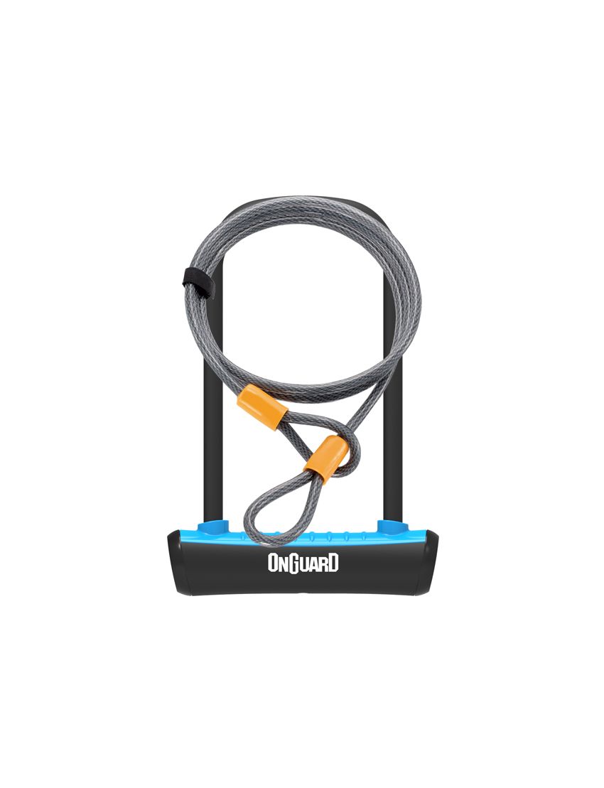 Zapięcie rowerowe ONGUARD NEON 8154BU U-LOCK - 115mm 230mm - uchwyt + 2 x Klucze + linka 10mm 120cm niebieskie (NEW) 