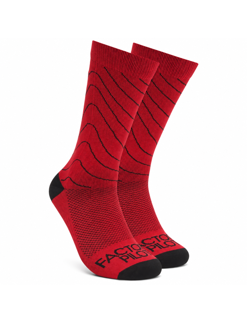Skarpetki OAKLEY Factory Pilot Crew Red Line
