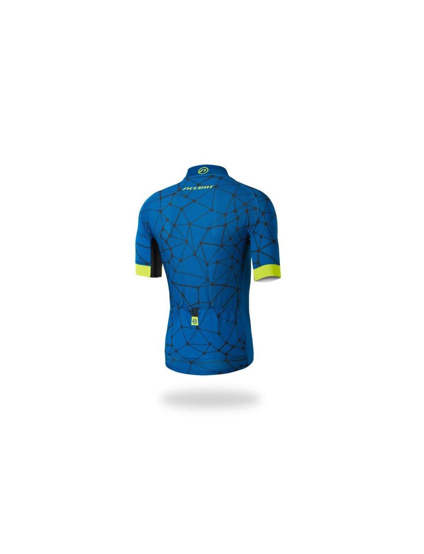 Accent Koszulka kolarska Hero, granatowo-limonkowa, M 