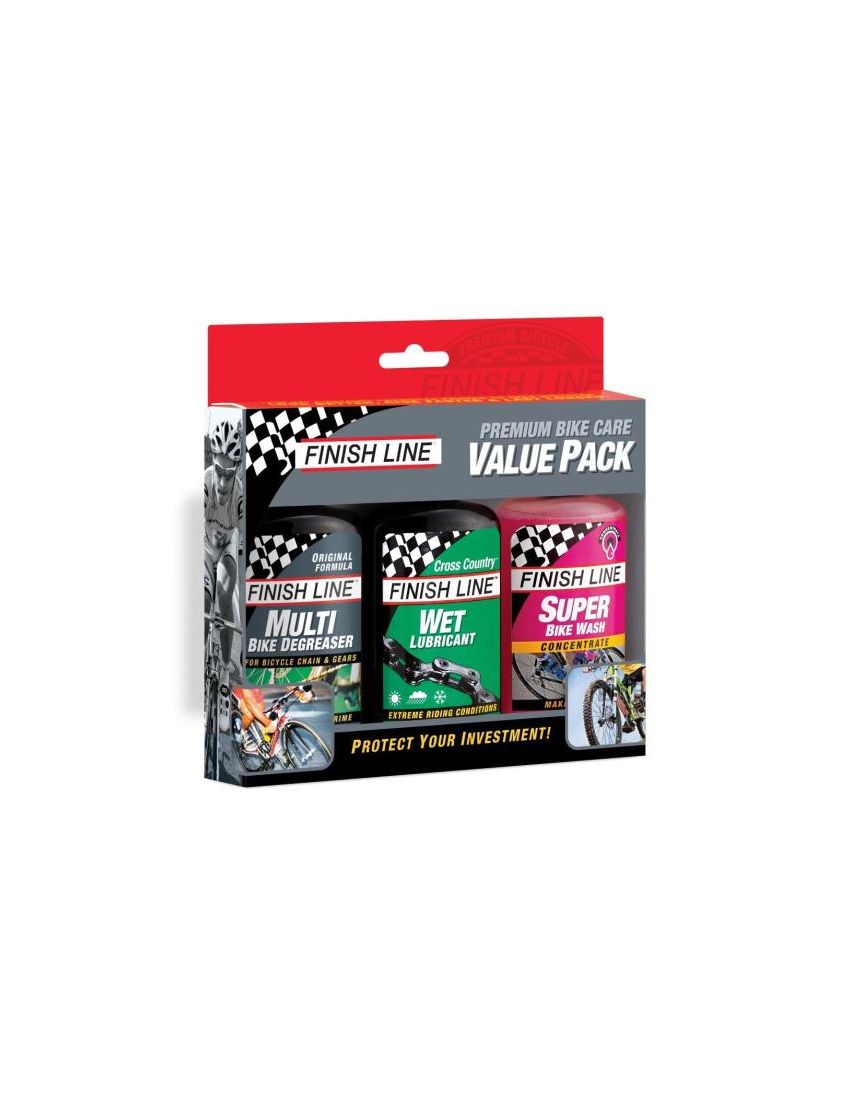 Finish Line Zestaw Premium Bike 3x120ml (odtłusczacz, olej Cross Country, środek do mycia) 