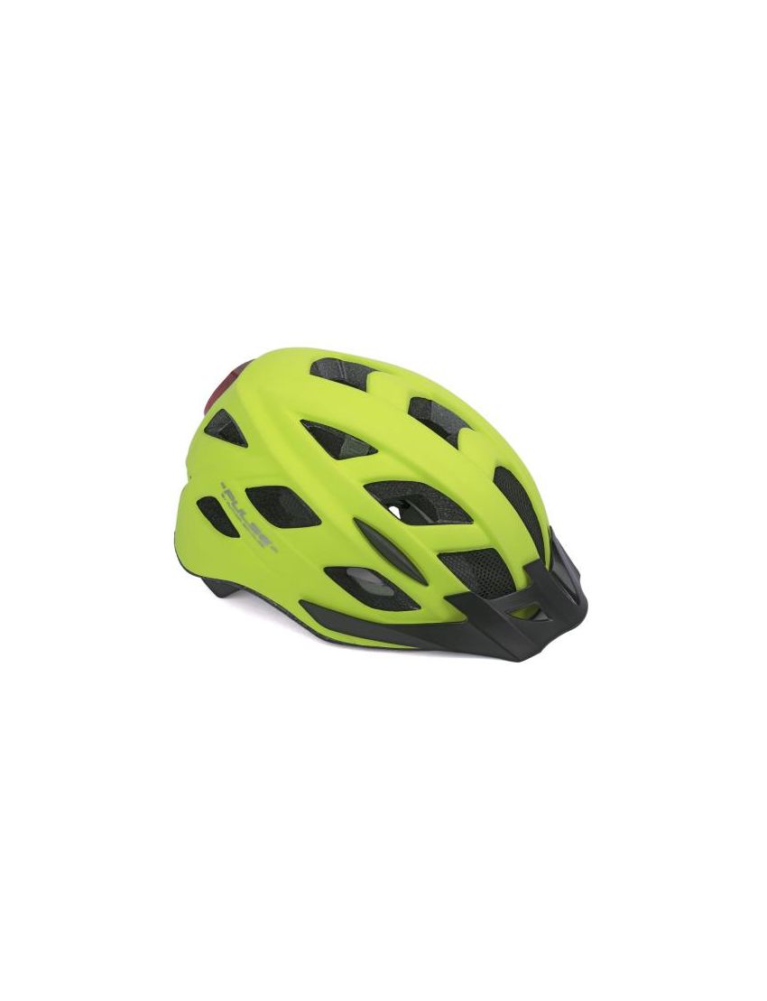 Kask AUTHOR PULSE LED X8 żółty fluo 52-58 (z lampką tylną) 