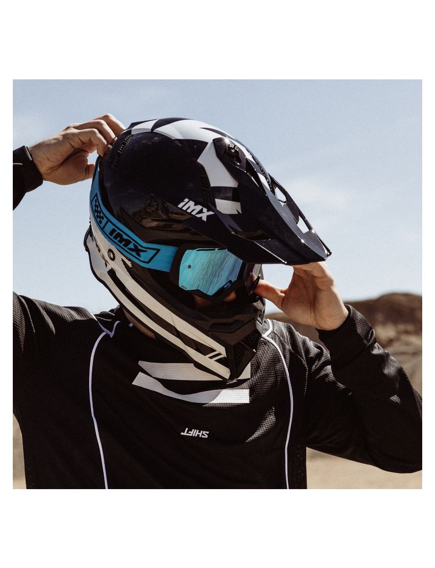 Gogle IMX Endurance Flip Black Matt/Pink (szyba iridium pink + clear)