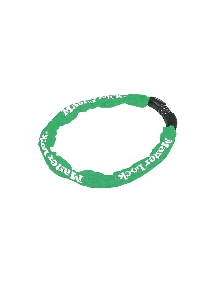 Zapięcie rowerowe MASTERLOCK QUANTUM 8392 ŁAŃCUCH 8mm 40mm 90cm SZYFR zielone 