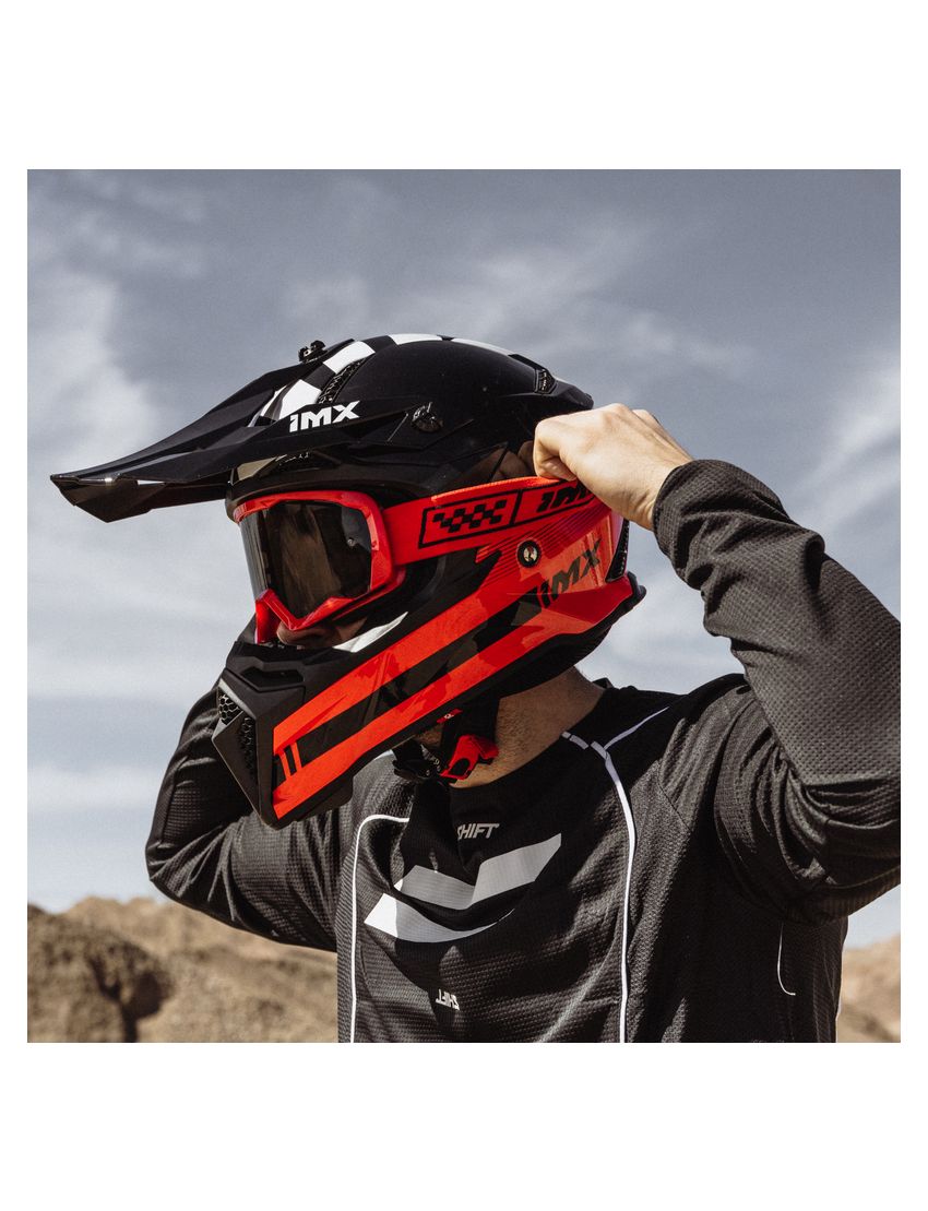 Gogle IMX Endurance Race Red Gloss/Red (szyba dark smoke + clear)