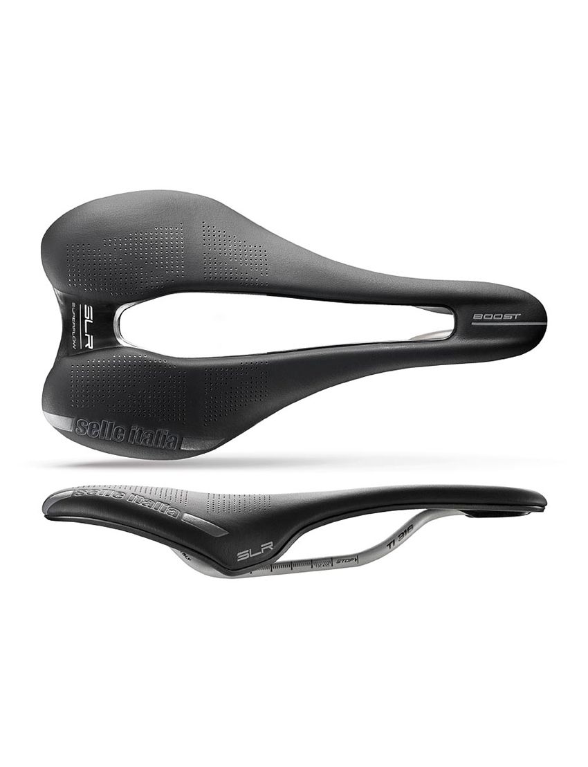 Siodło SELLE ITALIA SLR BOOST SUPERFLOW L (id match - L3) ti 316 tube 7, fibra-tek, czarne (NEW) 