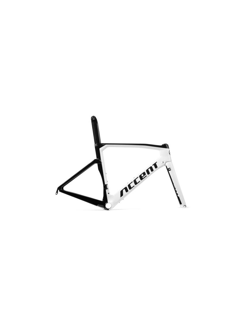 Accent Rama szosowa Cyclone Carbon M pearl white (rama, widelec, stery, wspornik siodła)