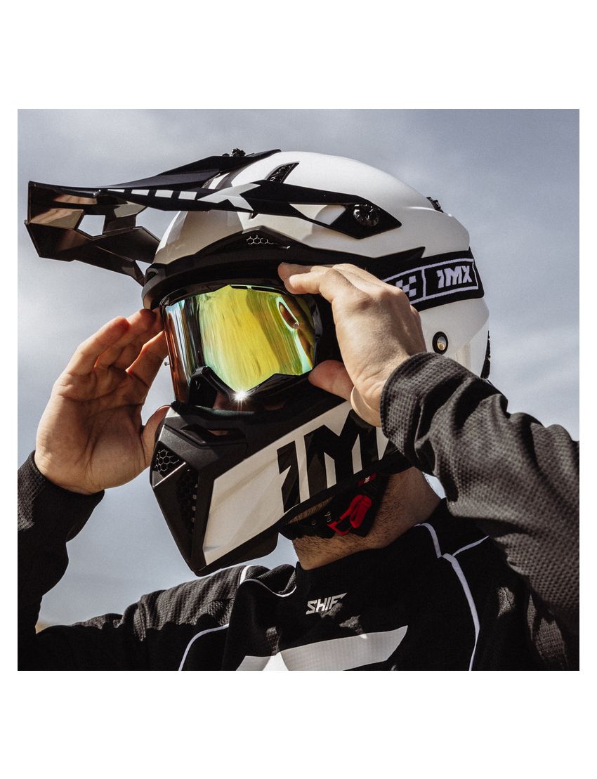Gogle IMX Endurance Race White Gloss/Black (szyba dark smoke + clear)