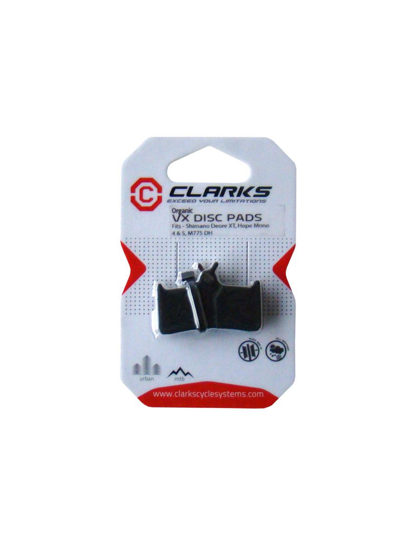 Okładziny hamulcowe CLARK'S SHIMANO HOPE (Shimano XT 755-756, M775, Hope Mono 4, 5) organiczne pudełko 20 par 