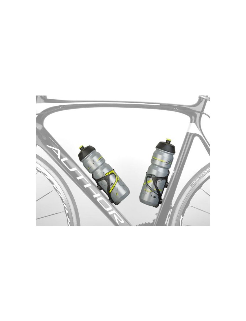 Koszyk na bidon AUTHOR ACP-X26 karbonowy czarno-żółty(fluo) 