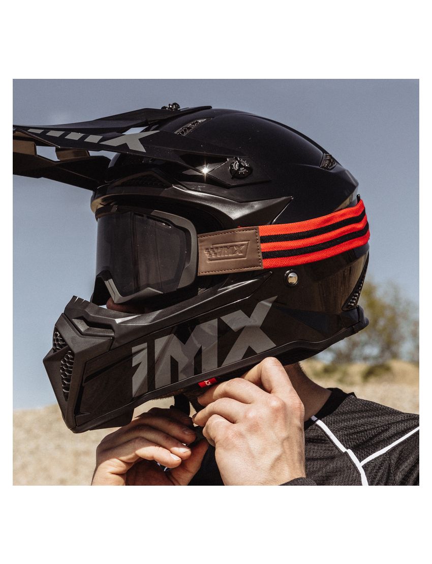 Gogle IMX Endurance Rust Black Matt/Red (szyba dark smoke + clear)