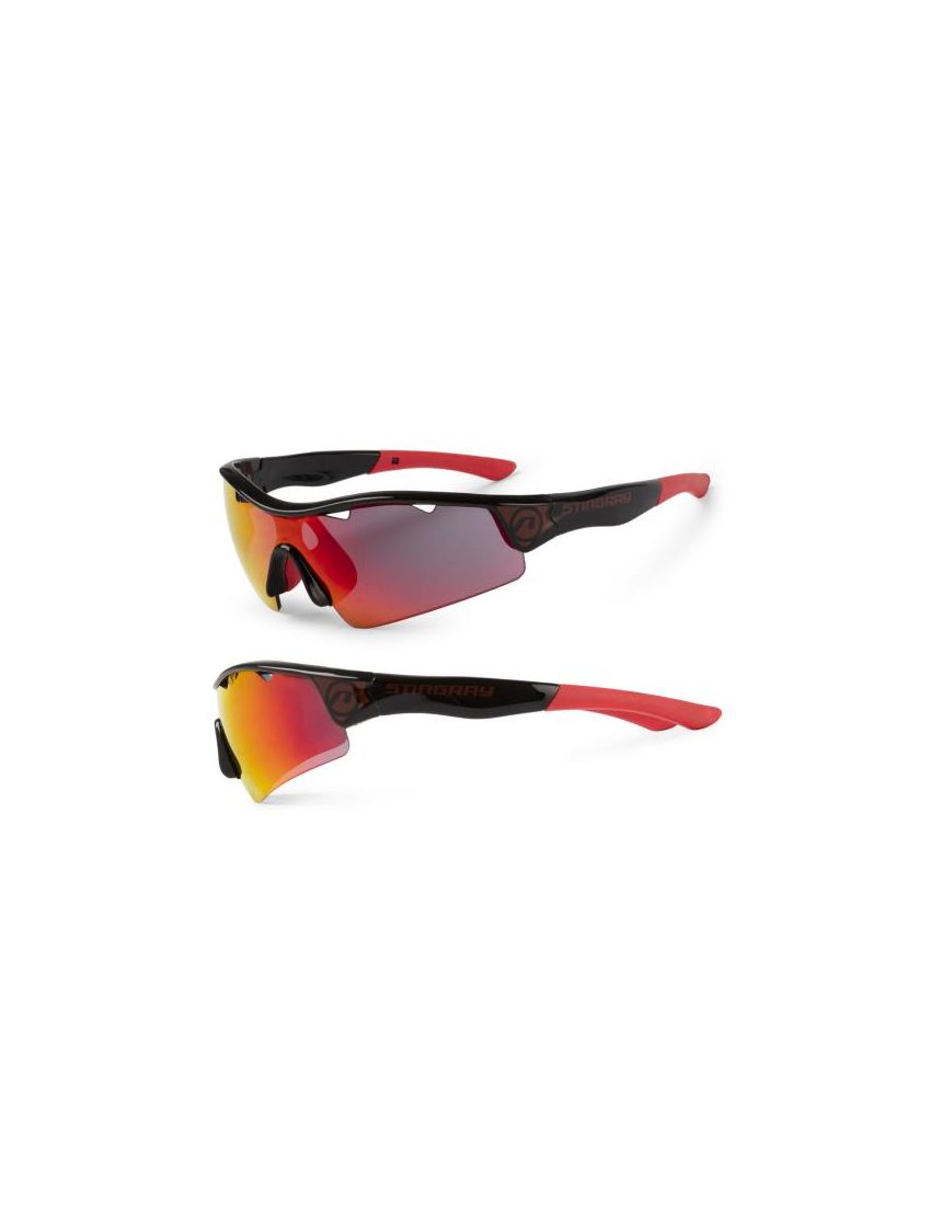 Accent Okulary Stingray czarno - czerwone; soczewki PC: czerwone lustrzane, przezroczyste 