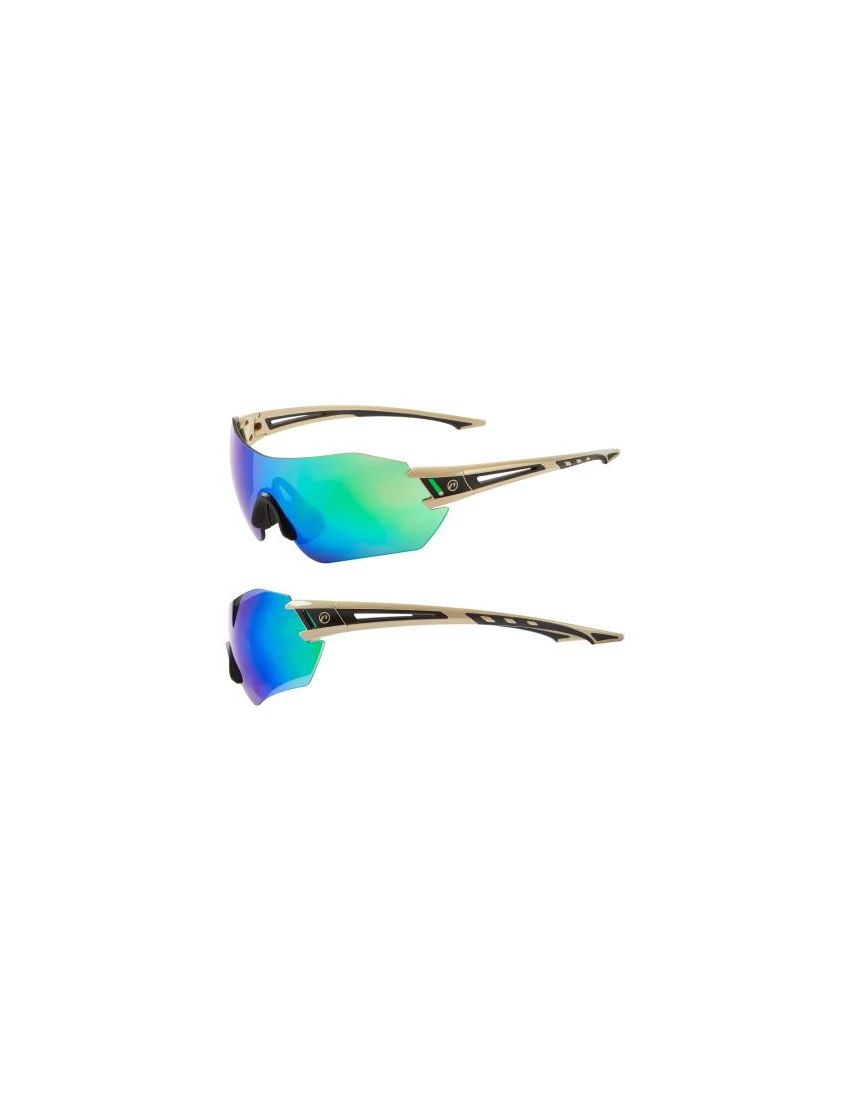 Accent Okulary Focus beżowo - czarne; soczewki PC: zielone lustrzane 