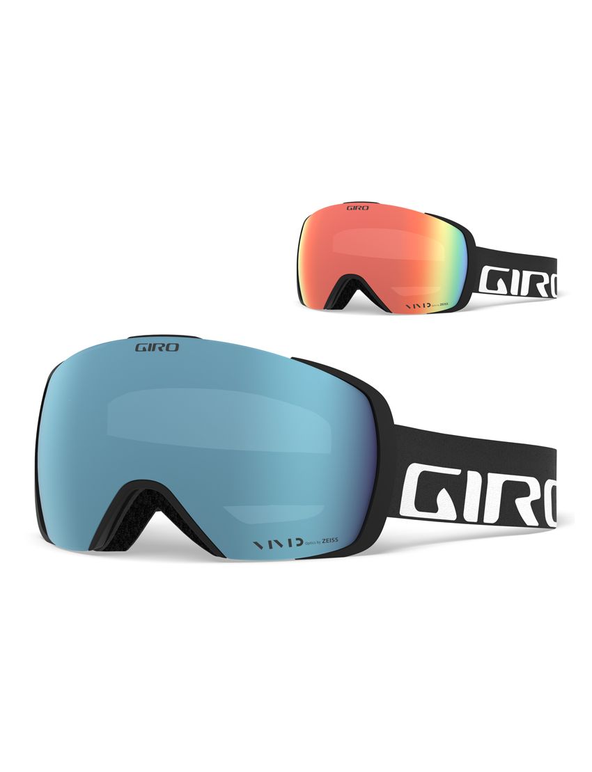 Gogle zimowe GIRO CONTACT BLACK WORDMARK (Szyba lustrzana kolorowa VIVID-Carl Zeiss ROYAL 18% S3 + Szyba lustrzana kolorowa VIVID-Carl Zeiss INFRARED 62% S1) 