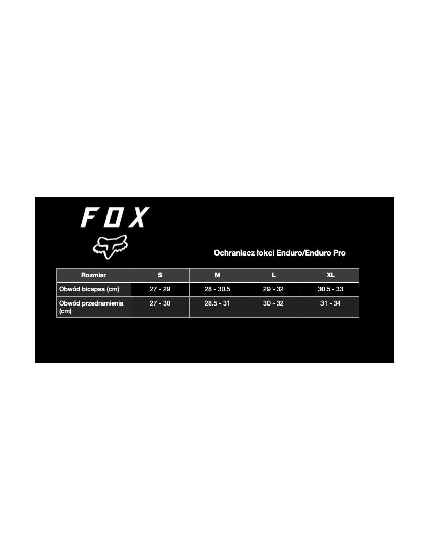Ochraniacz Łokci FOX Enduro XL
