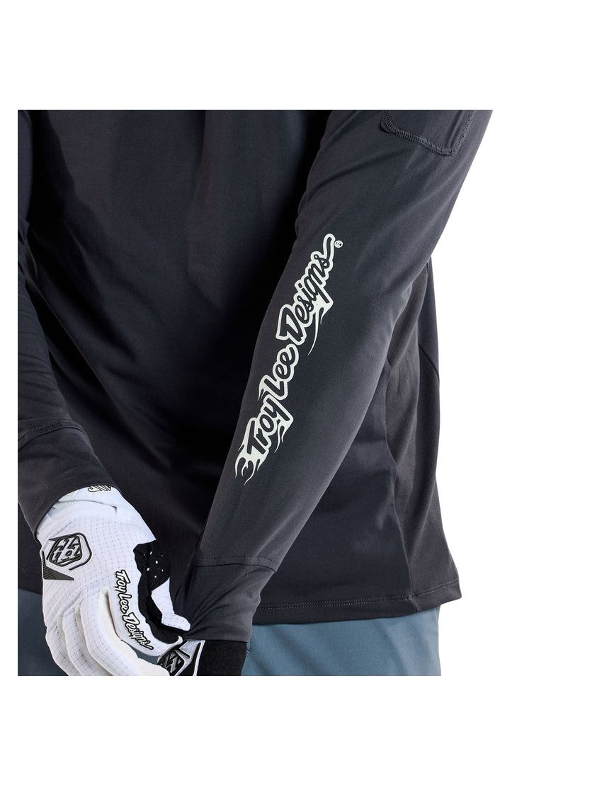 Koszulka TLD Ruckus LS Ride Tee Burn Out Carbon
